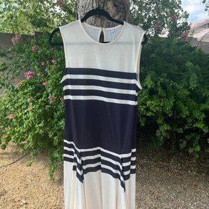 Shop Sosie- Round Collar Sleeveless -Stripe Maxi Dress Size XL (NWT)